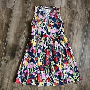 Maggy London Pink and Blue Pleated Halter Sundress